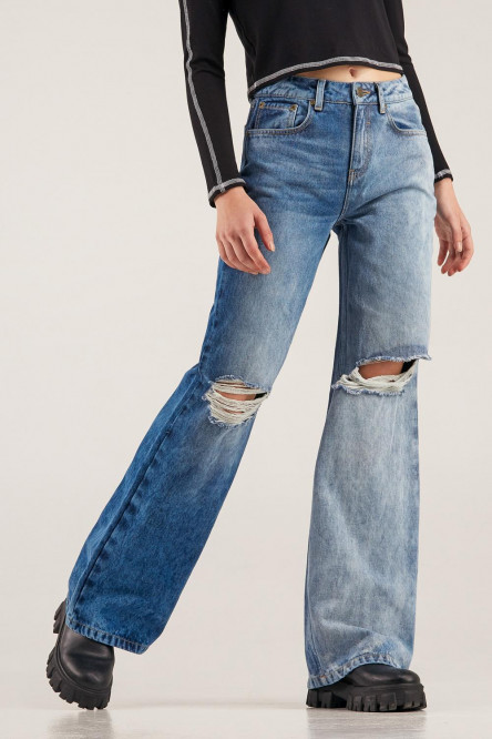 Jean palazzo con rotos