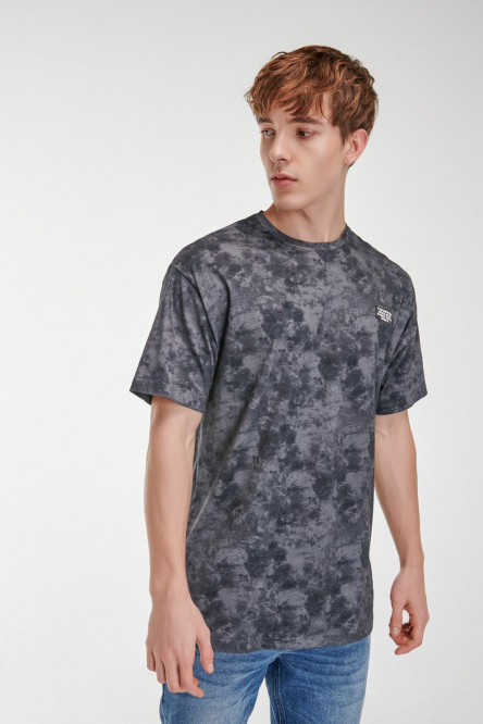 Camiseta estampada, cuello redondo, manga corta con estampado