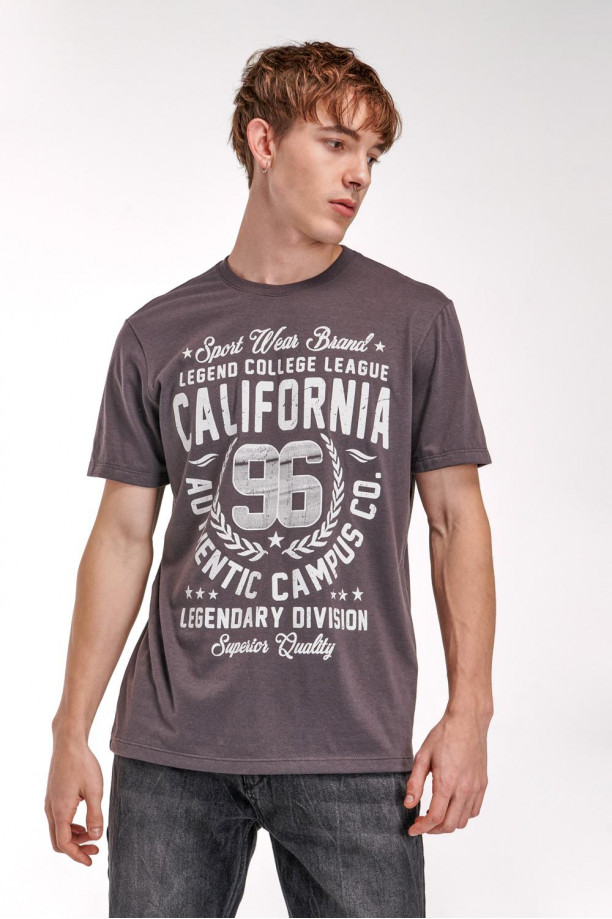 Camiseta básica manga corta estampada.