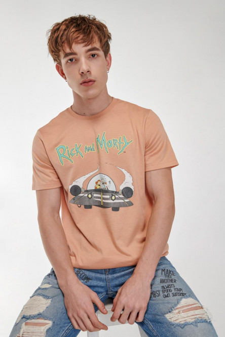 Camiseta, con estampado en frente, de Rick & Morty