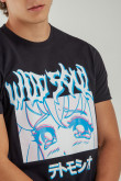 Camiseta básica manga corta con estampado.