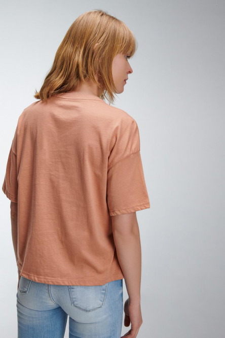 Camiseta, manga corta, cuello redondo, unicolor