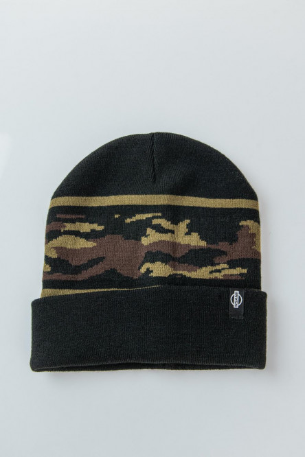 Gorro tejido con franja