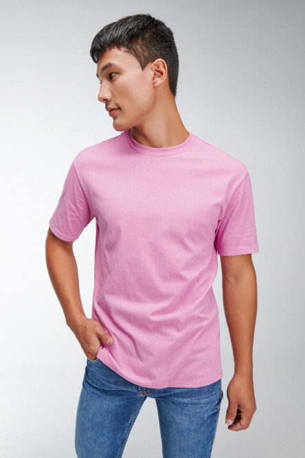 Camiseta básica manga corta unicolor.