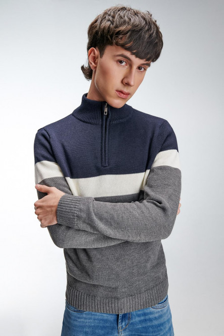 Suéter cuello alto con cremallera