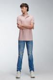 Camiseta Polo estampada con cuello y puños tejidos.