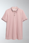 Camiseta Polo estampada con cuello y puños tejidos.