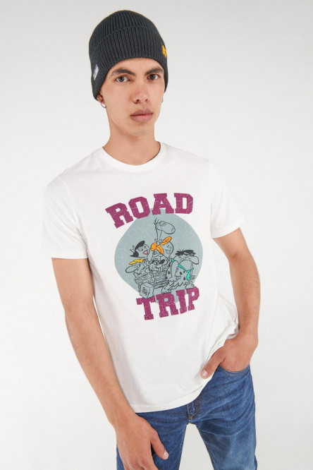Camiseta manga corta, estampado de Los Picapiedra