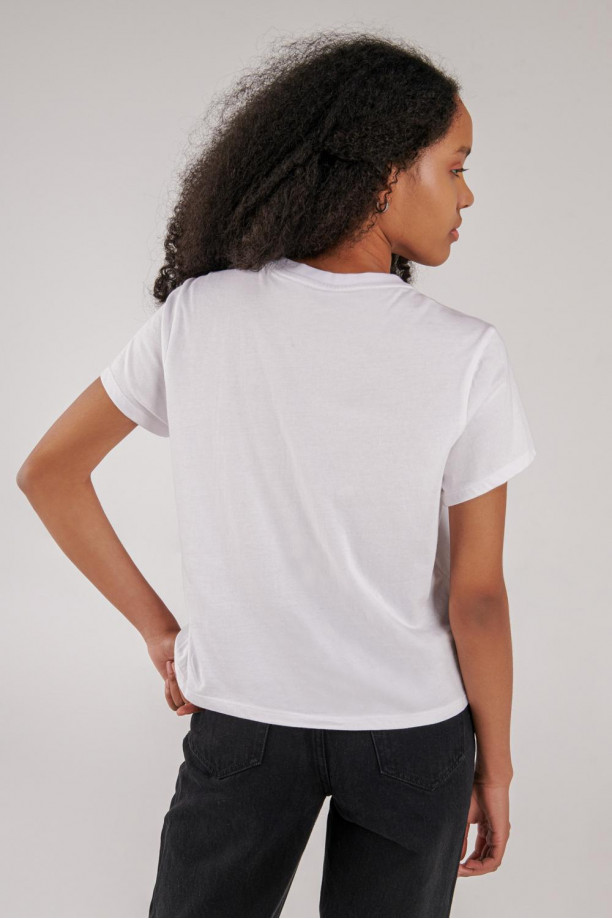 Camiseta básica manga corta estampada.
