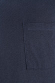 Camiseta para hombre, manga larga, unicolor con bolsillo en frente