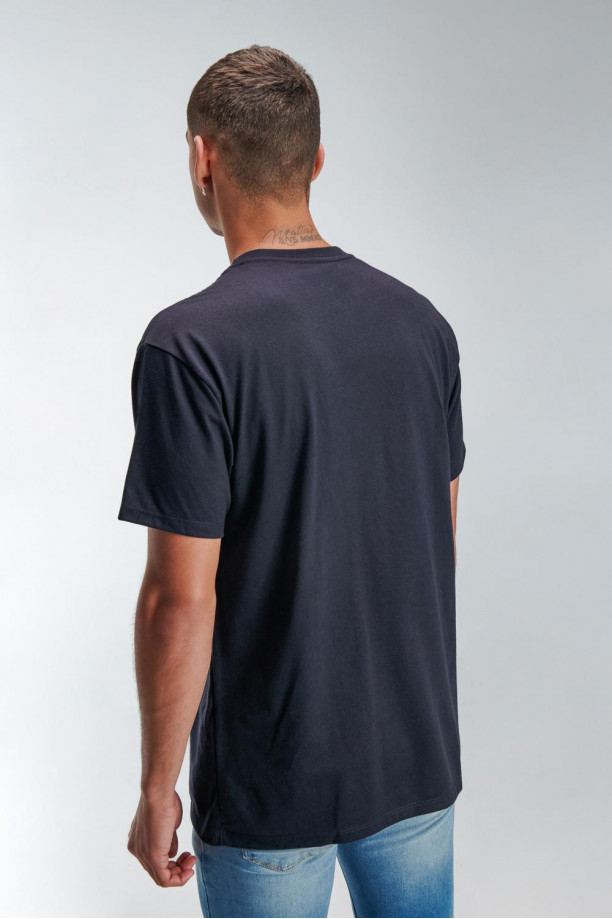 Camiseta oversize estampada, cuello redondo, manga corta