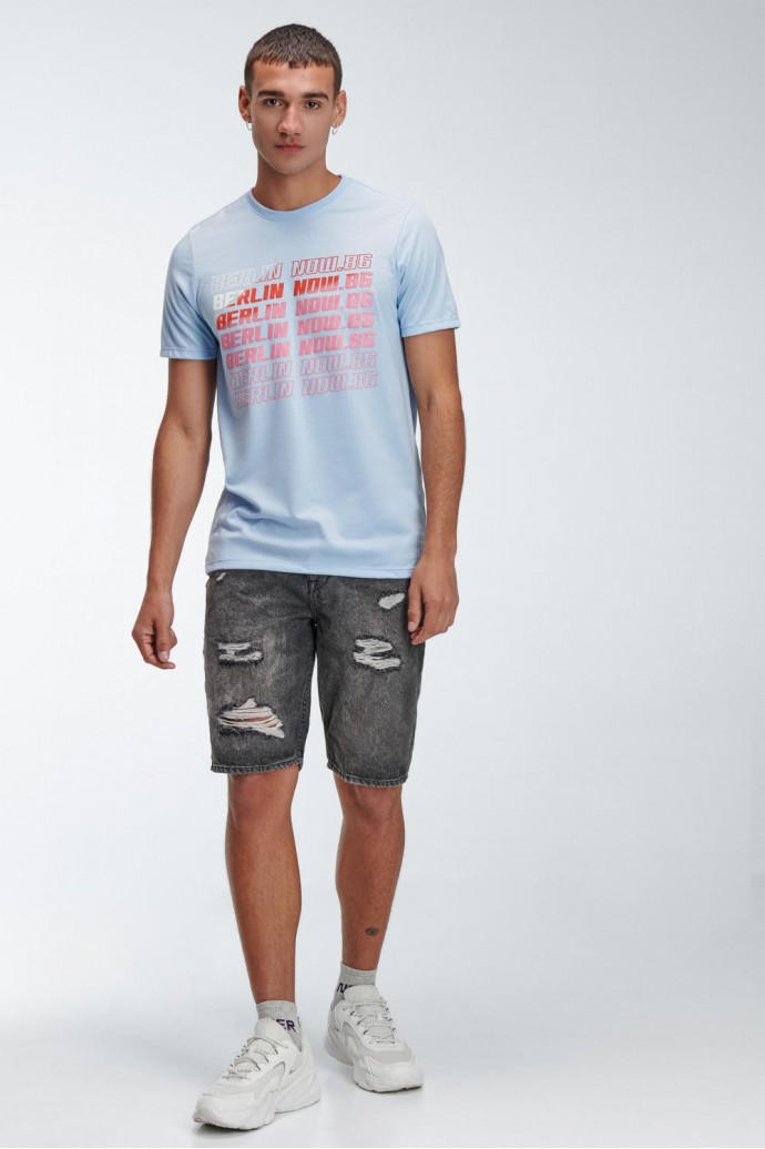 Camiseta básica manga corta estampada.