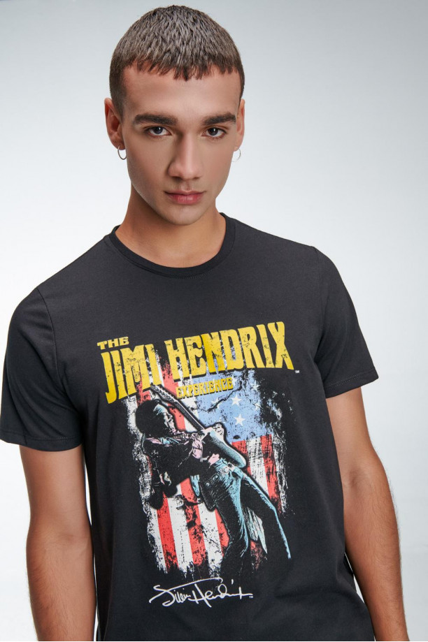 Camiseta, con estampado en frente, de Jimi Hendrix