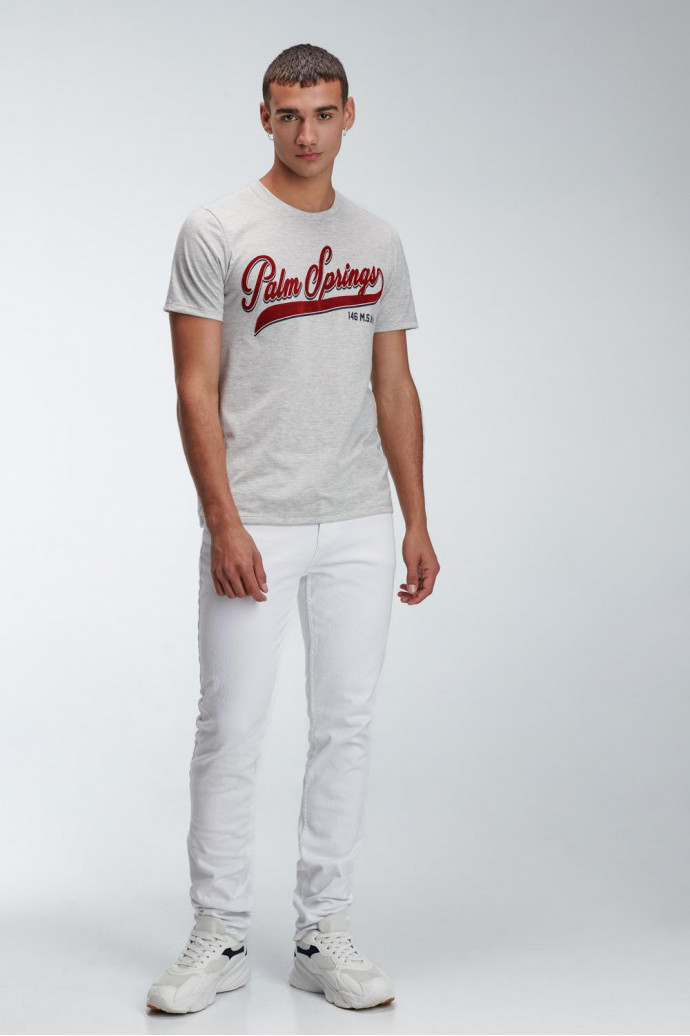 Camiseta básica manga corta estampada.