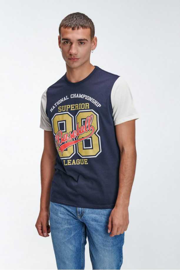 Camiseta, manga corta, estampado en frente.