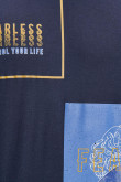 Camiseta cuello redondo, manga corta con estampado en frente