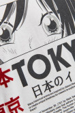 Camiseta estampada, cuello redondo, manga larga con sobremanga corta y estampado frente.