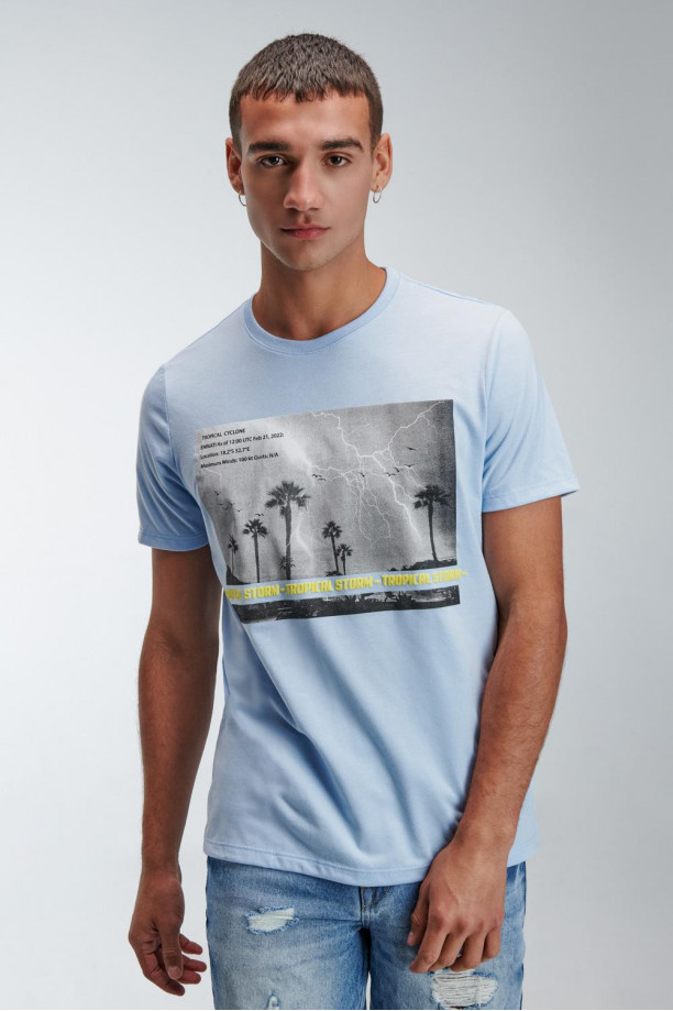 Camiseta básica manga corta con estampado