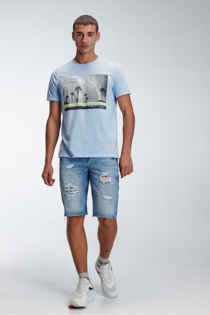 Camiseta básica manga corta con estampado