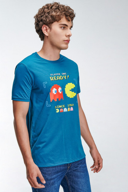 Camiseta manga corta, estampada en frente de Pacman.