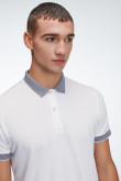 Camiseta Polo unicolor con cuello y puños tejido