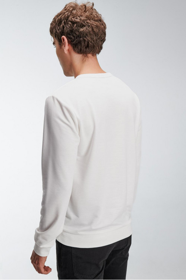 Buzo cuello redondo estampado.