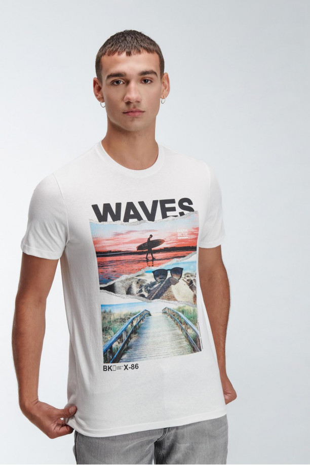 Camiseta manga corta estampada.