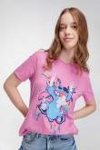 Camiseta manga corta estampada de Lilo & Stitch