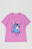 Camiseta manga corta estampada de Lilo & Stitch