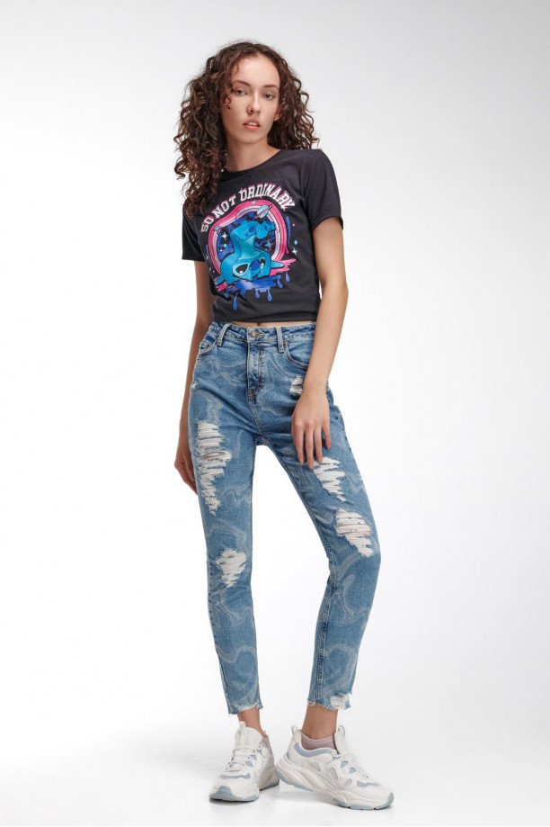 Camiseta manga corta estampada de Lilo & Stitch
