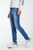 Jean Skinny Fit tiro bajo azul oscuro con rotos