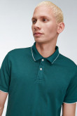 Camiseta Polo unicolor con cuello y puños tejido