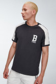 Camiseta estampada, cuello redondo, manga corta