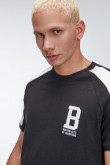 Camiseta estampada, cuello redondo, manga corta