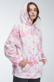 Buzo para mujer estampado con capota.