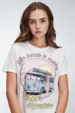 Camiseta básica manga corta estampada surf.