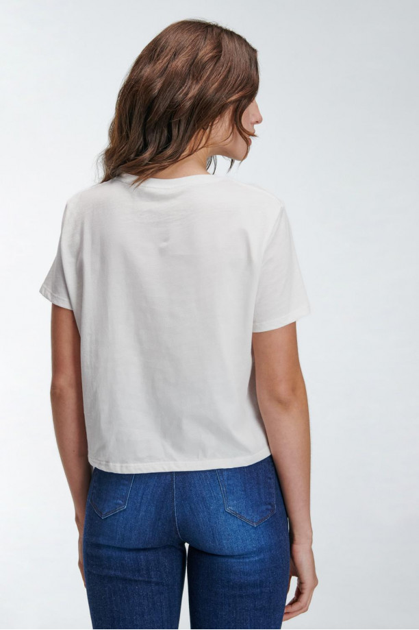 Camiseta básica manga corta estampada surf.
