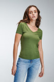 Camiseta básica, manga corta con cuello en V