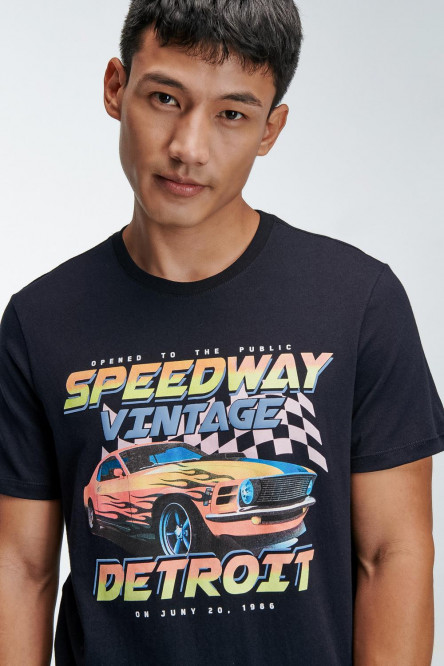 Camiseta básica manga corta estampada