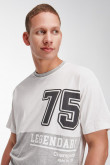 Camiseta para hombre, manga corta con estampado en frente