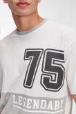 Camiseta para hombre, manga corta con estampado en frente