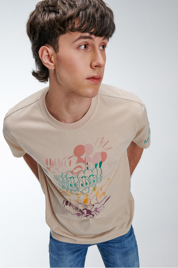Camiseta, estampado de Mickey, Donald, Pluto y Goofy