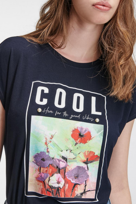 Camiseta sin mangas, estampada en frente