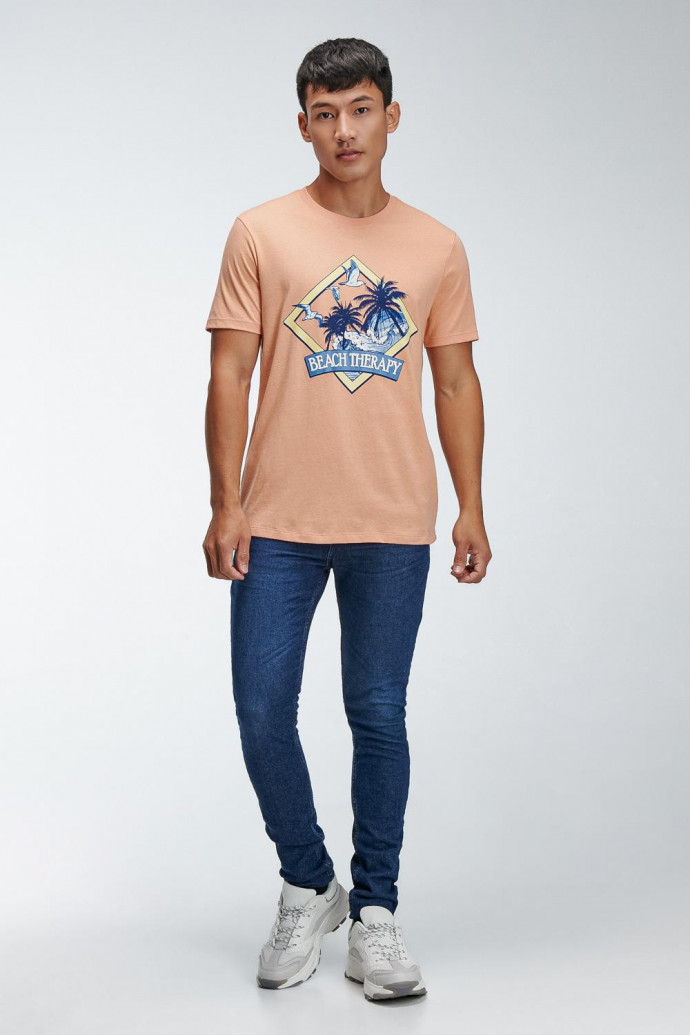 Camiseta básica manga corta estampada