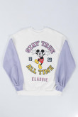 Buzo cuello redondo con mangas en contraste con estampado de  Mickey.