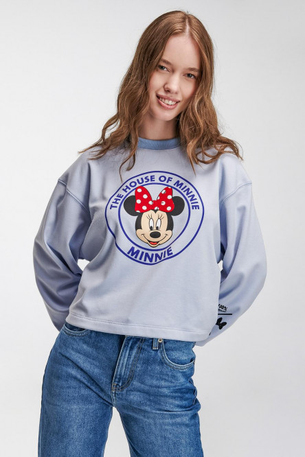 Buzo cuello redondo con estampado de Minnie
