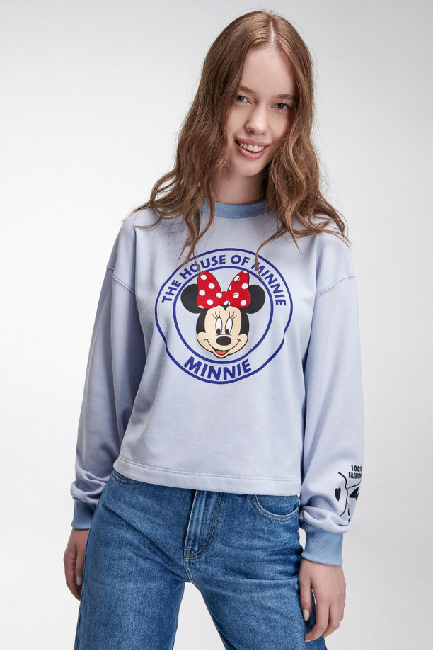 Buzo cuello redondo con estampado de Minnie
