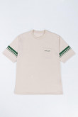 Camiseta manga corta con estampado y bolsillo de parche.