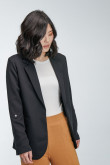 Blazer con charretera unicolor