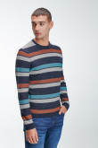 Suéter cuello redondo con rayas